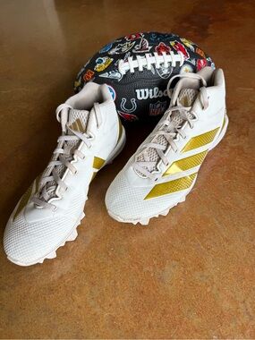 adidas White and Gold Soccer Cleats